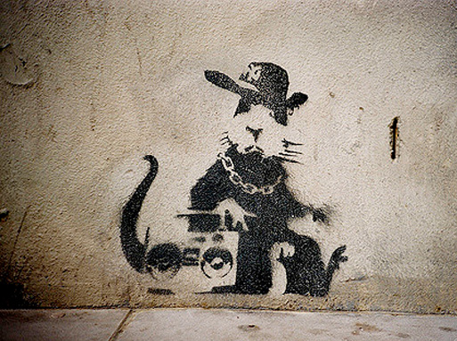 Banksy Gangsta Rat