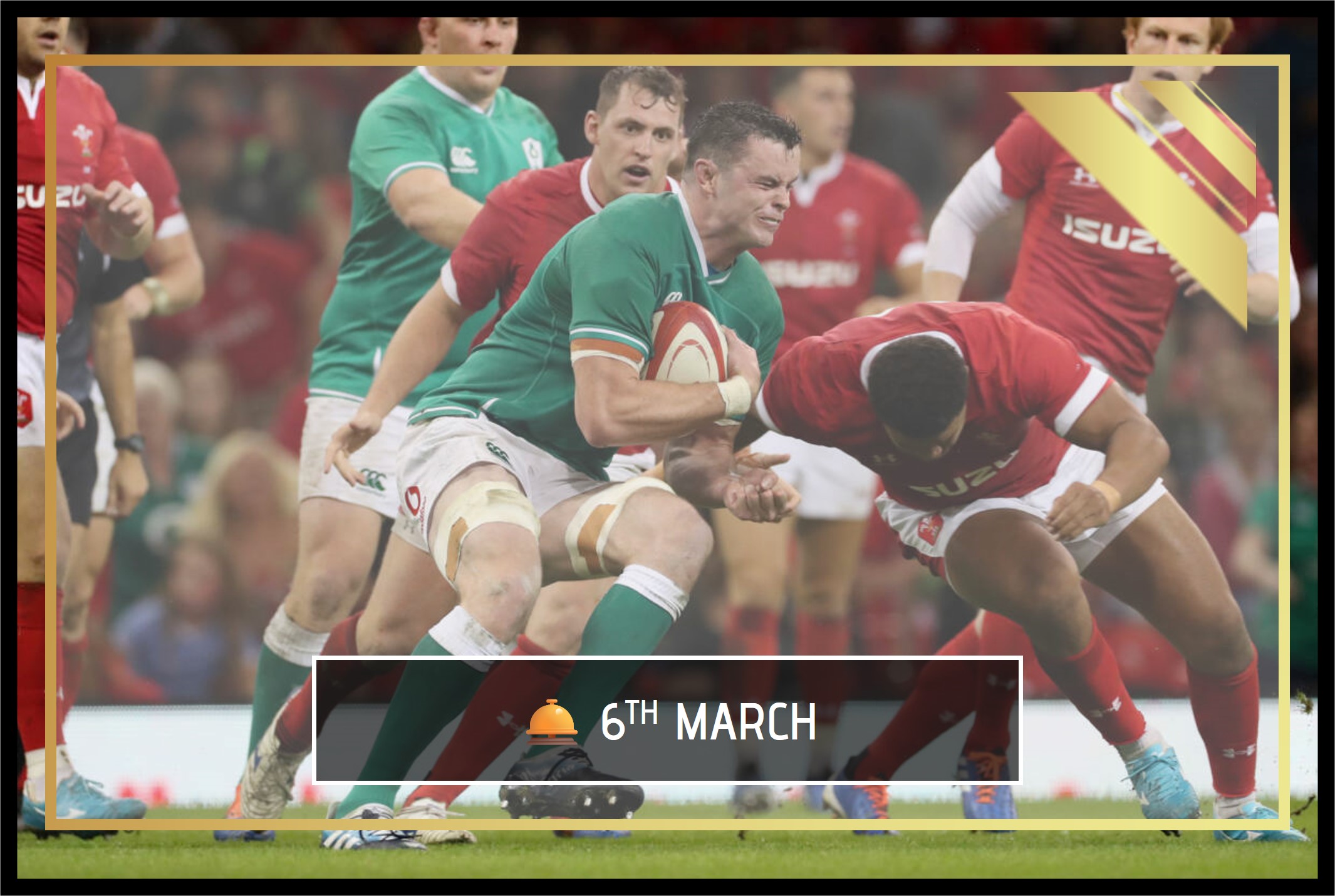 Experience Six Nations rugby with VIP seating and hospitality for Ireland vs Wales.