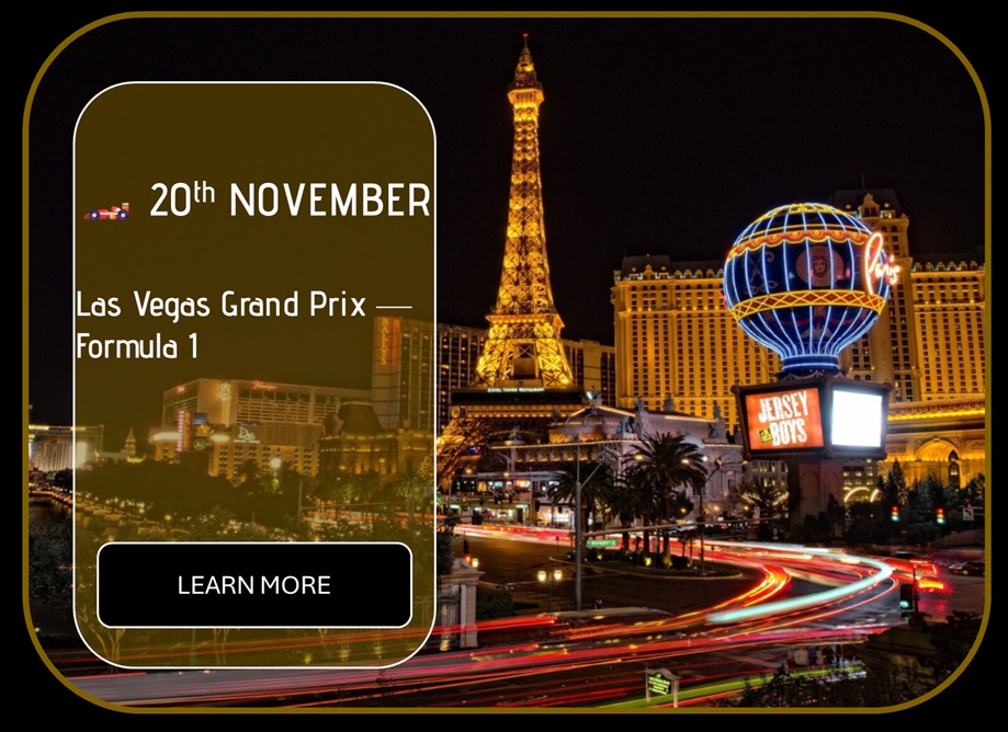 Sincura Calendar 🏎️ 20th NOVEMBER. Las Vegas Grand Prix — Formula 1