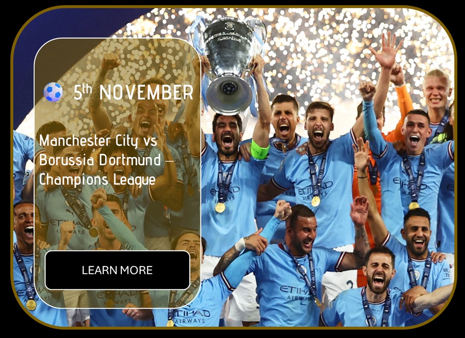 Sincura Calendar ⚽ 5th NOVEMBER. Manchester City vs Borussia Dortmund — Champions League