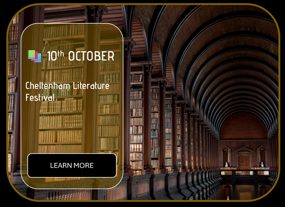 Sincura Calendar 📚 10th October. Cheltenham Literature Festival