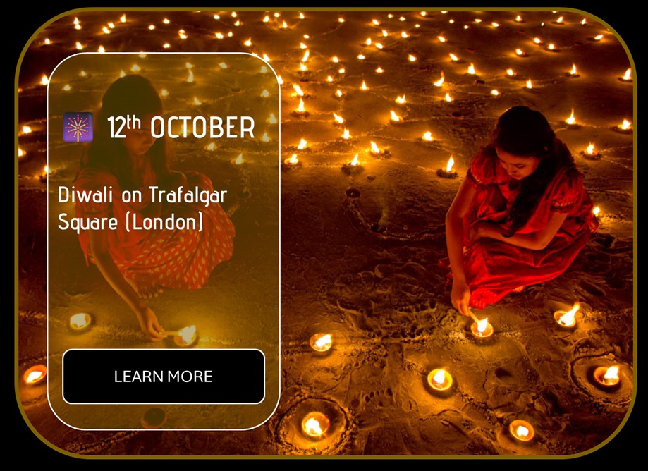 Sincura Calendar 🎆 12th October. Diwali on Trafalgar Square (London)