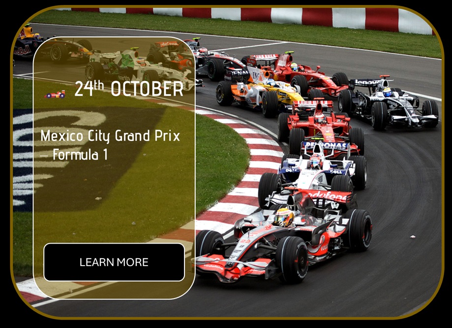 Sincura Calendar 🏎️ 24th OCTOBER. Mexico City Grand Prix — Formula 1