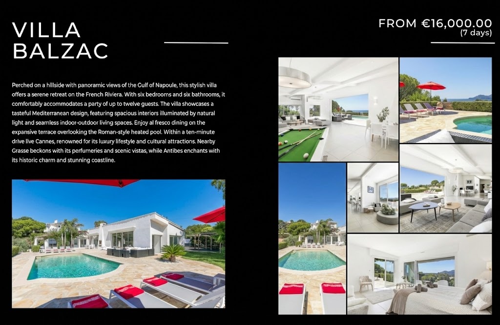 Villa Balzac private French Riviera retreat for film premieres