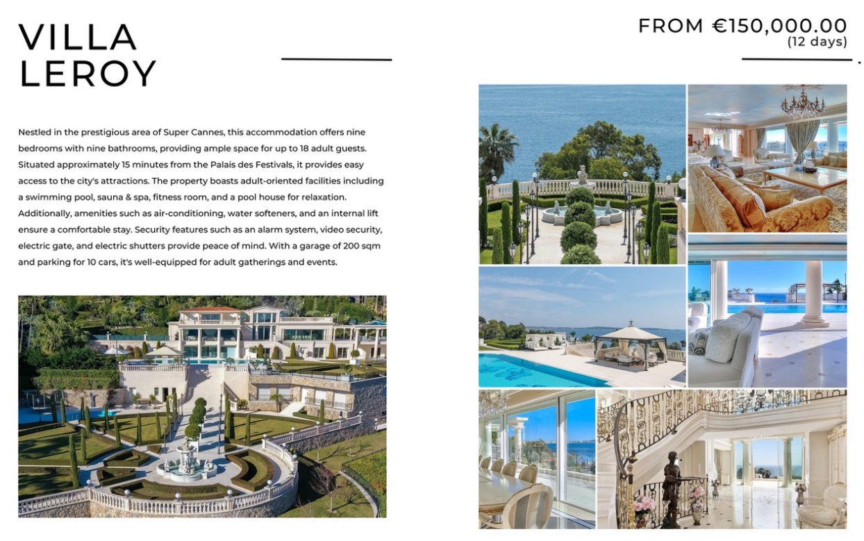 Luxury villa rental for Cannes Film Festival 2026 VIP experience