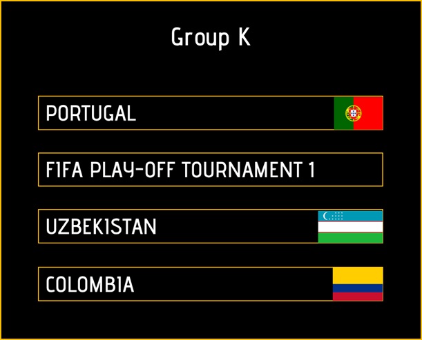 Sincura Calendar ⚽ Fifa World Cup Matches Portugal, Uzbekistan and Columbia Group K