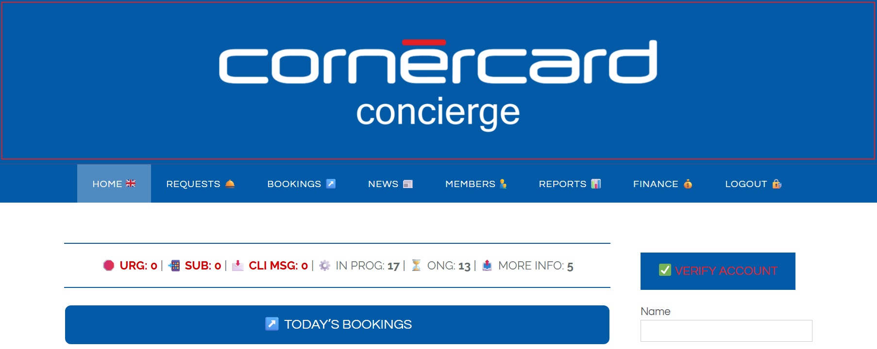 Cornercard concierge CRM