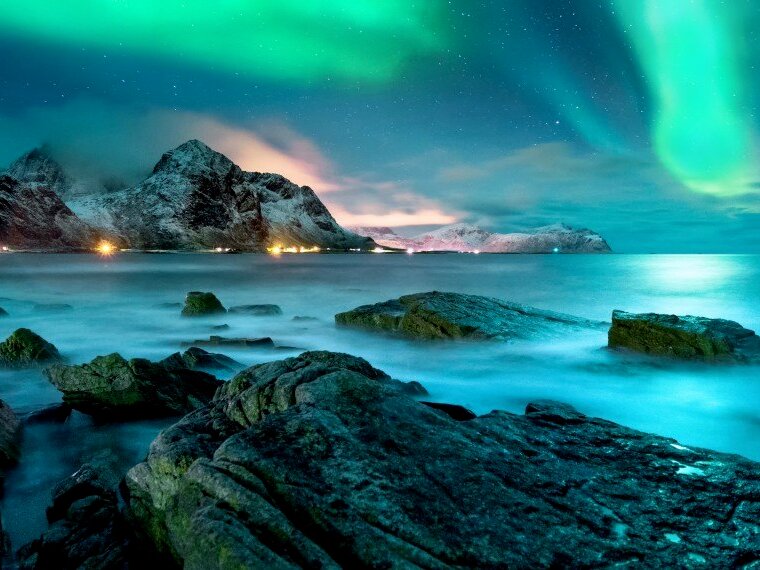 best green sky northern lights view