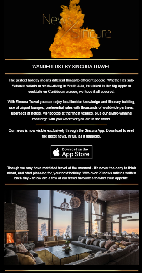 The Sincura travel newsletter