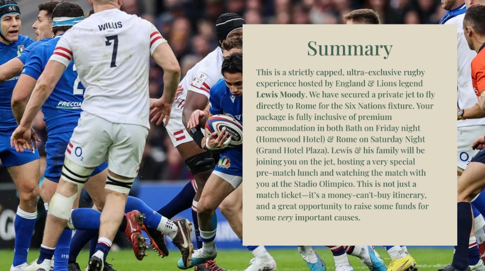 Six Nations VIP Experience with exclusive meet-and-greet opportunities with players