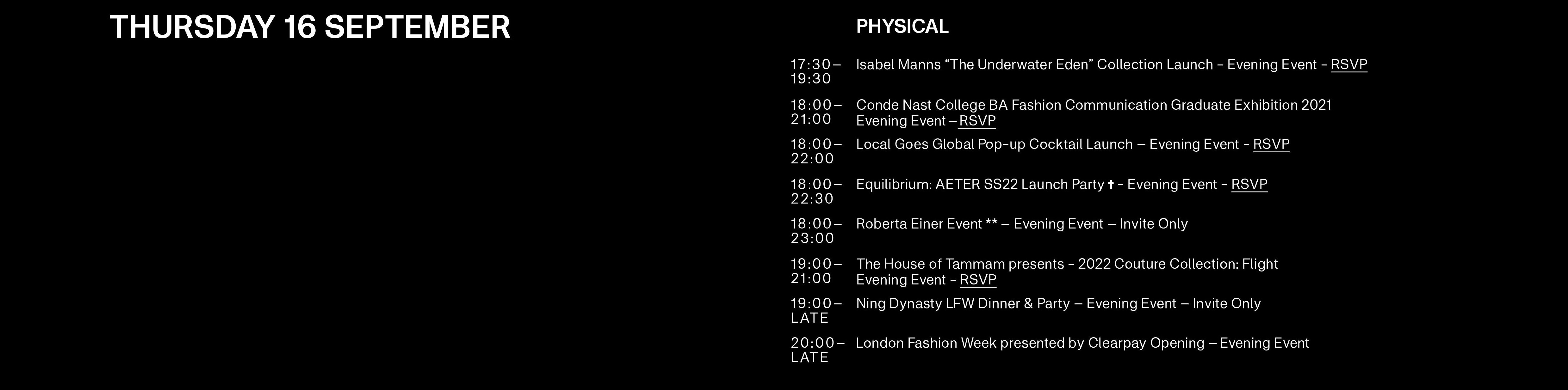 London Fashion Show Thursday 16th